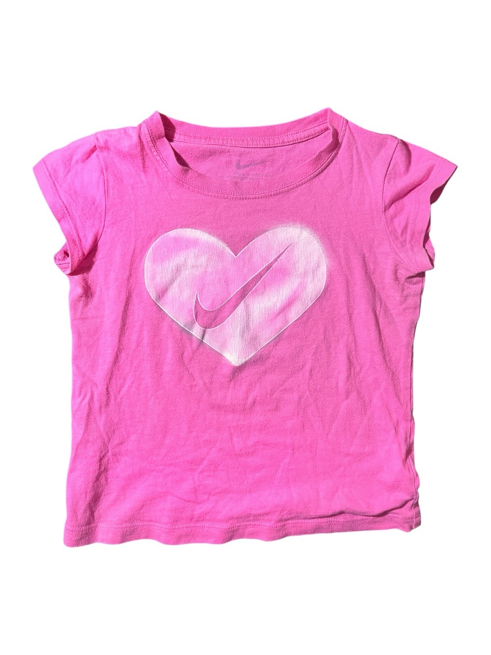 Nike Pink Heart Cropped Baby Tee